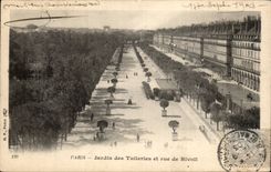 CPA Paris Jardin des Tuileries et rue de Rivoli