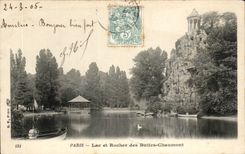 CPA Paris Lake and rock of the Chaumont Hillocks