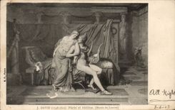 CPA Fantaisie DAvid Paris et Helene Musee du Louvre paris 