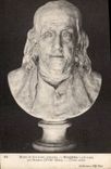 CPA Museum von Skulptur Franklin comparee durch Houdon