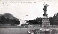 CPA Lourdes the cross of Breton Statue of St Michel