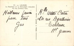 CPA Lourdes the basilica and the interallied monument seen of the strong castle