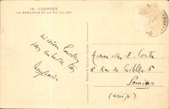 CPA Lourdes the basilica and the peak of Jer