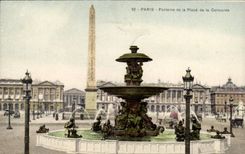 MODERN CARD Paris Fountain of the place of the Harmony