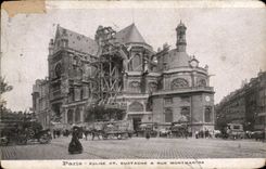 CPA Paris Eglise Sainte Eustache et rue Montmartre