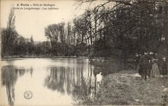 CPA Paris Bois de Boulogne Porte de longchamps Lac inferieur