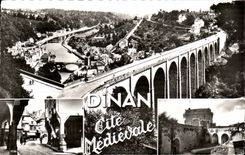 CPA Dinan the viaduct Valley of the Rancid Street of Cordeliers the castle