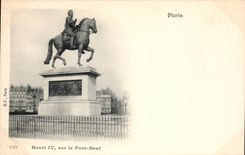 Paris CPA Henri IV sur le pont neuf