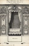 Paris CPA plan et elevation d'un alcove Plan du lit Rue des Beaux Arts
