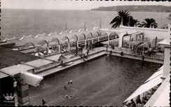 MODERN CARD Menton the beach of the municipal casino