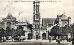 Paris CPA Eglise Saint Germain l'auxerrois et mairie du 1er