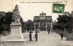 Paris CPA Arc de triomphe du carrousel et statue Quand meme