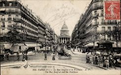 Paris CPA the street Soufflot and the Pantheon