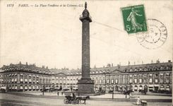 Paris CPA the Vendom place and the column