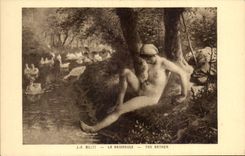 CPA Millet La baigneuse