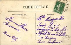 Paris CPA Le monument de Gambetta et le Louvre