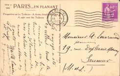 CPA Paris Perspective des Tuileries A droite le detail du Louvre