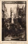 Paris CPA peintures murales du Pantheon Jeanne d'arc brulee a Rouen en 1431 par Lenepveu