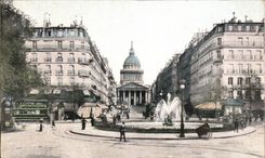 Paris CPA the street Soufflot and the Pantheon