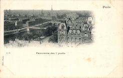 Paris CPA panorama des sept ponts