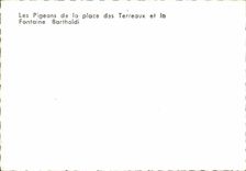 CPA Lyon pigeons of the place of the composts and the Bartholdi fountain