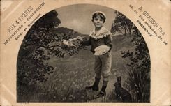 CPA Fantasy Child With the Four brothers Street St James Bordeaux Rabbit