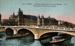 Paris CPA La conciergerie et le pont au change
