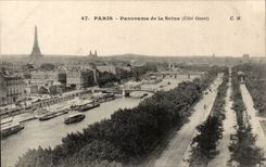 Paris CPA Panorama de la Seine Tour Eiffel 