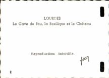 Lourdes MODERN CARD Gave the basilica and the castle