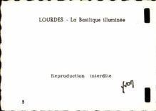 Lourdes MODERN CARD the basilica illuminee