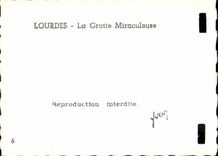 Lourdes MODERN CARD the miraculous cave