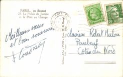 Paris CPA Palais de justice et pont au change