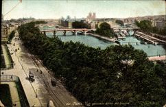 Paris CPA Vue generale prise du Louvre