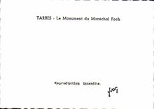 Tarbes CPSM the monument of the Foch Marshal