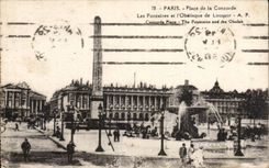 Paris CPA Places harmony the fountains and the obelisk of Louqsor