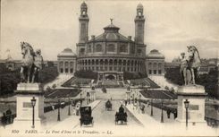 Paris CPA the bridge of iena and Trocadero