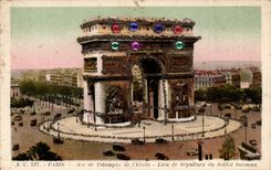 Paris CPA Arc de Triomphe of star (decoration encrusts in relief)