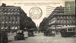Paris CPA Place de l'Opera le grand hotel et le boulevard des Capucines