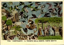 CPSM Italy Italia Pisa Camposanto It TRionfo della Morte Leaves will destra