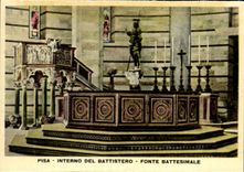 CPSM Italy Italia Rammed Interno del Battistero Fonte Battesimale
