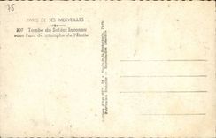 Paris CPA Falls from the unknown soldier sosu Arc de Triomphe of star