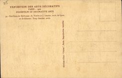 Paris CPA Exposition des Arts decoratifs Paris 1925 Pavillons de Mulhouse et St Etienne de Lyon 