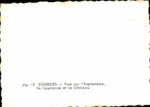 CPSM Lourdes Seen on the esplanade crowns it and the castle