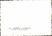 CPSM Lourdes the basilica the city and the peak of Jer