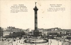 Paris CPA Places Bastille the column of July