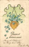 CPA Fantaisie Pot de fleur ( en relief )