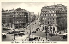 Paris CPA Carrefour de la rue de la paix et de l'avenue de l' Opera