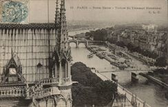 Paris CPA Notre Dame Toiture du transept meridional