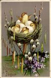 Gluckliche CPA Phantasie-Kuken Ostern Ostern