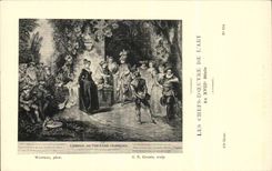 CPA Fantaisie Les chefs d'oeuvre de l'art du 18eme L'amour au theatre francais Watteau Cochin